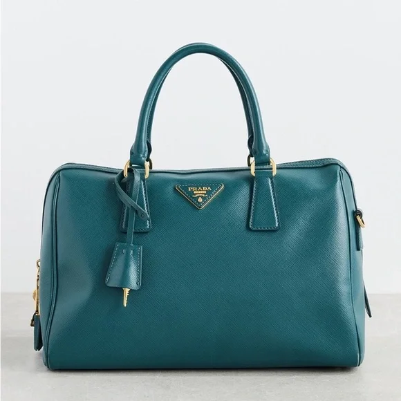 LIKE NEW PRADA Saffiano Leather Medium Bauletto Bag Certified Authentic - Picture 7 of 10